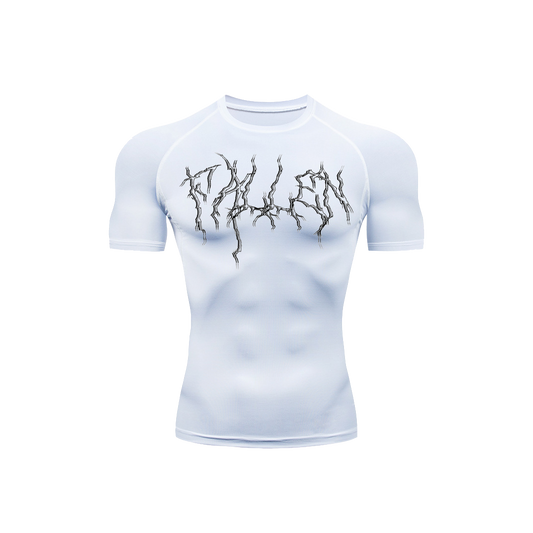 Gothic Logo Compression Shirt - White